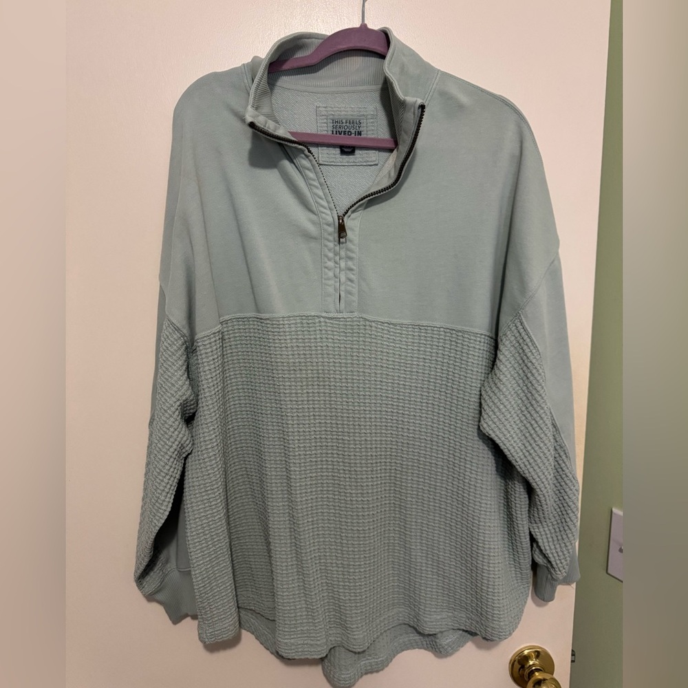 American Eagle Light Green Knit Sweater
